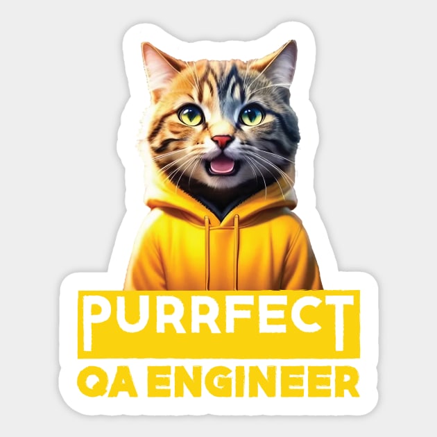 Just a Purrfect QA Engineer Cat Sticker by Dmytro